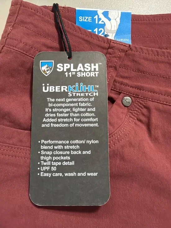 NWT Kuhl Splash 11” Inseam Cargo Shorts Rust Women’s 10/12 UPF50 MSRP$70 - Picture 8 of 12